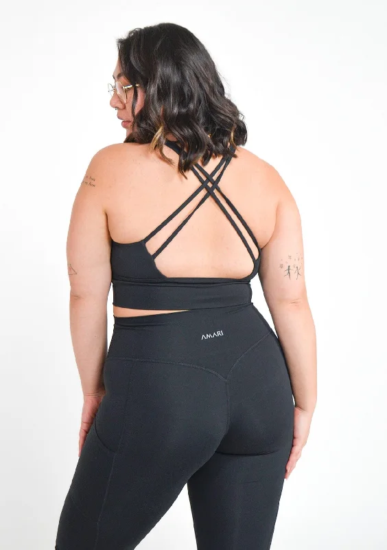 Comfortable, Stylish, And Now More Affordable Cross Back Sports Bra - Black
