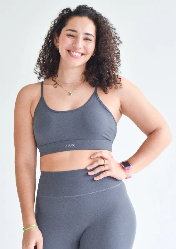 Limited-Stock Sale On Yoga Tops And Leggings Essentials Sports Bra - Lavender Grey
