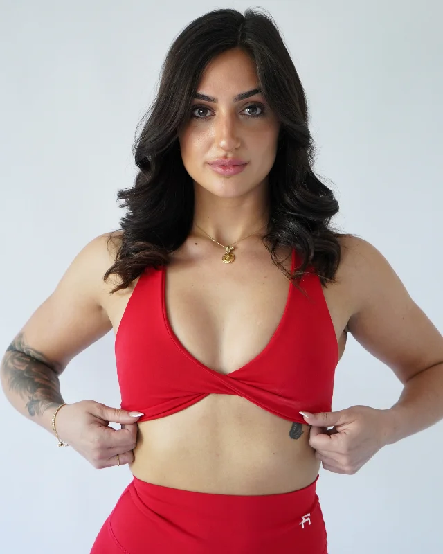 Unmissable Deals On Flexible Yoga Apparel Flex Twist Sports Bra - Chili