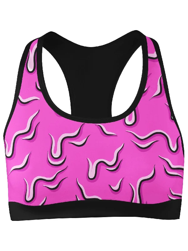 Neon Drippy (Pink) Sports Bra