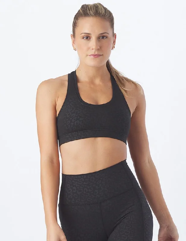 Yoga Wear That Moves With You At Lower Prices Notch Bra: Black Leopard Gloss