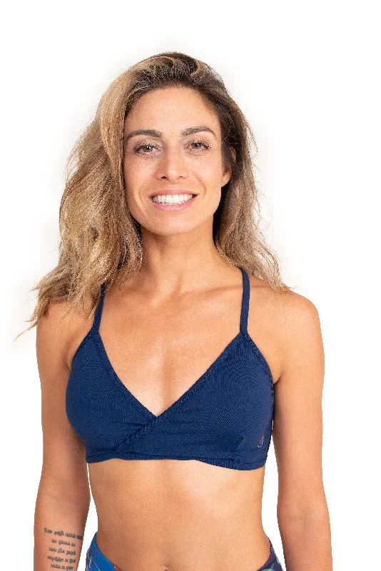 Performance Yoga Wear Now At Exclusive Discounts Paraty Top, Navy Blue, Supplex