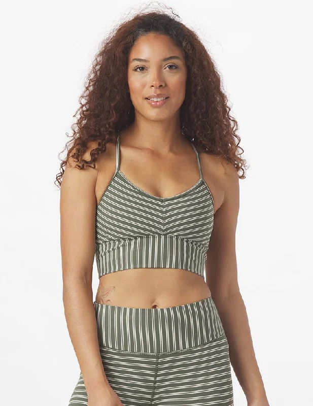 High-Quality Yoga Clothing At Budget-Friendly Prices Premier Bra: Moss & Oatmilk Stripe