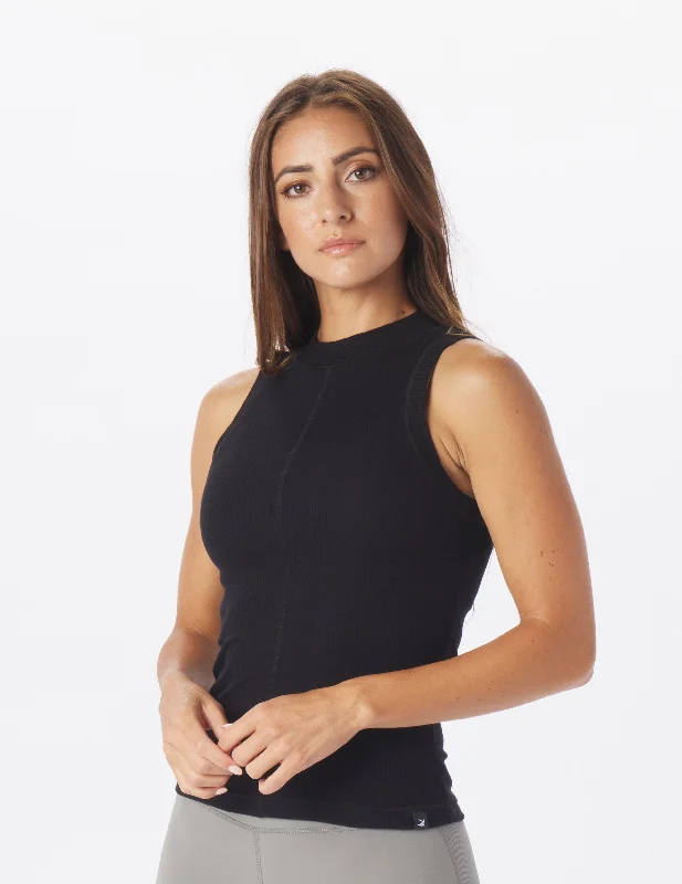 Sweat In Style With Yoga Clothing Discounts Ruby Mock Neck Tank: Black
