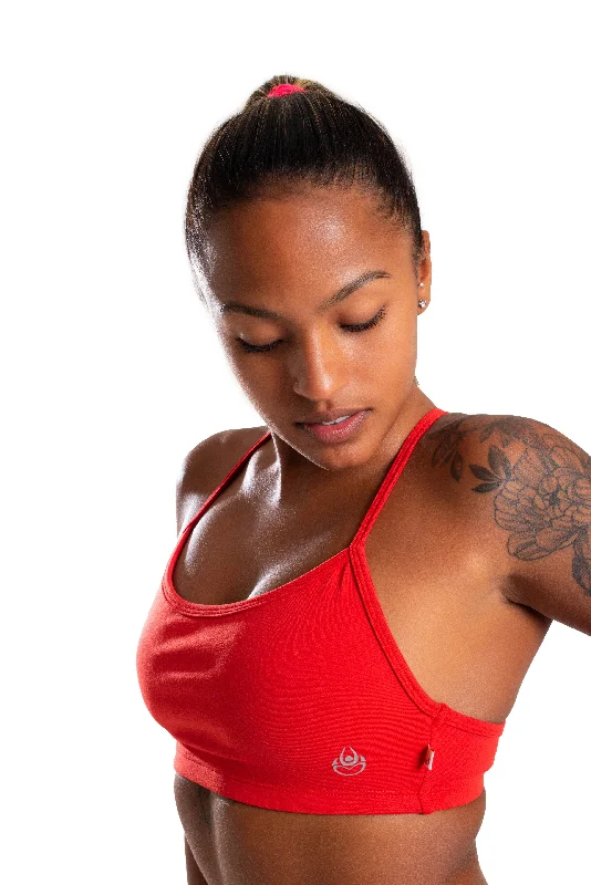 Sweat In Style With Yoga Clothing Discounts Zest Top, Just Red, Supplex