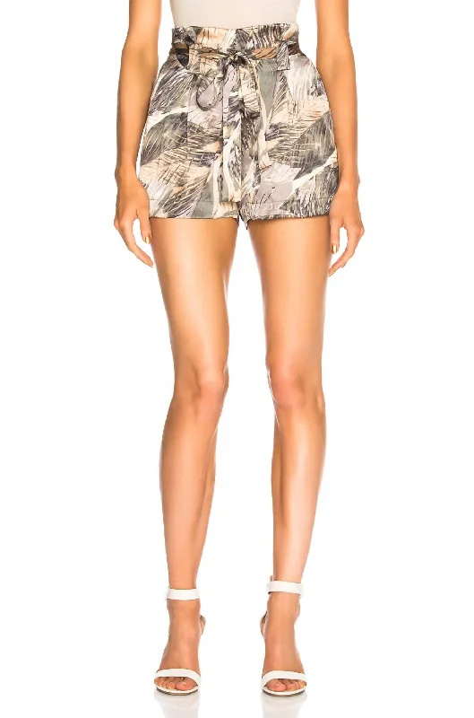 Fashionable Yoga Apparel Now On Sale Alex Paperbag Shorts In Rutabaga Multi