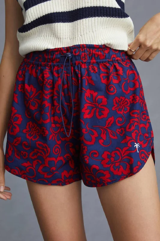 Aloha Pull On Drawstring Shorts In Navy