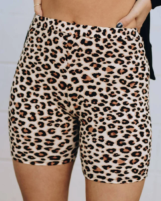 Unbeatable Deals On Breathable Yoga Apparel Cheetahlicious Biker Shorts In Tan Multi Unbeatable Deals On Breathable Yoga Apparel Cheetahlicious Biker Shorts In Tan Multi