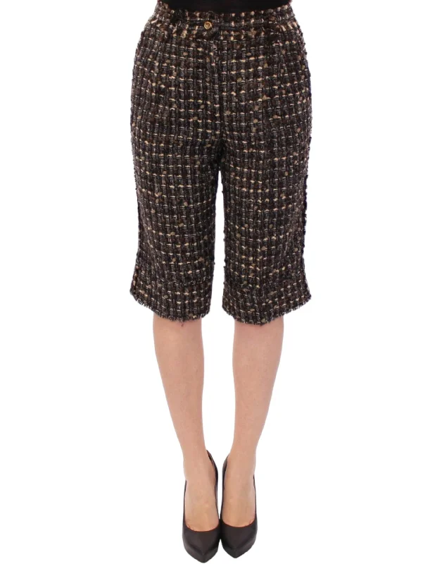 Move With Confidence In Discounted Yoga Outfits Dolce & Gabbana Elegant Wool Blend Women's Shorts Move With Confidence In Discounted Yoga Outfits Dolce & Gabbana Elegant Wool Blend Women's Shorts