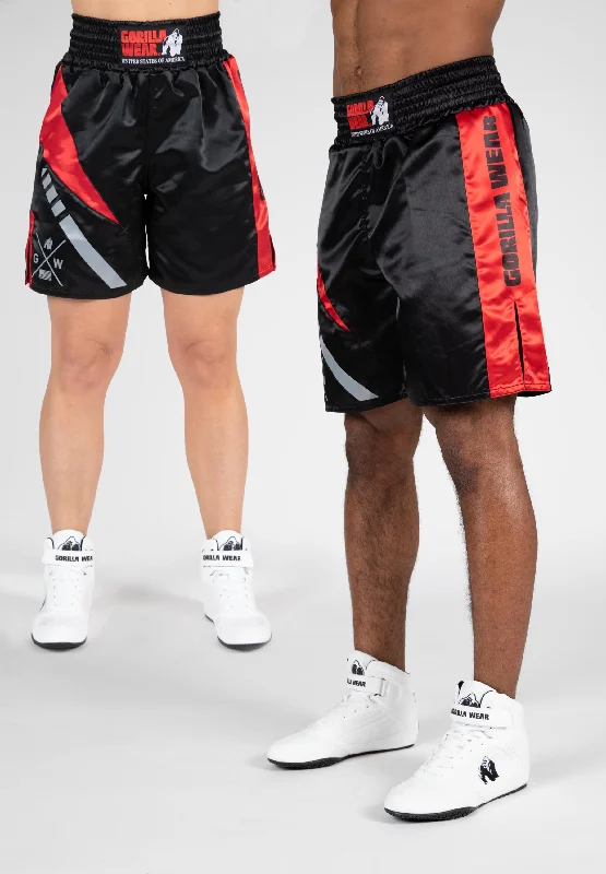 Elevate Your Style And Practice For Less Hornell Boxing Shorts - Black/Red - Unisex