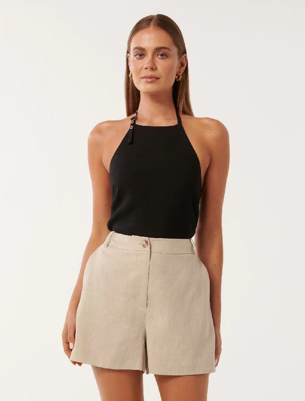 Lightweight, Breathable Yoga Wear At Special Prices Olympia Linen Shorts