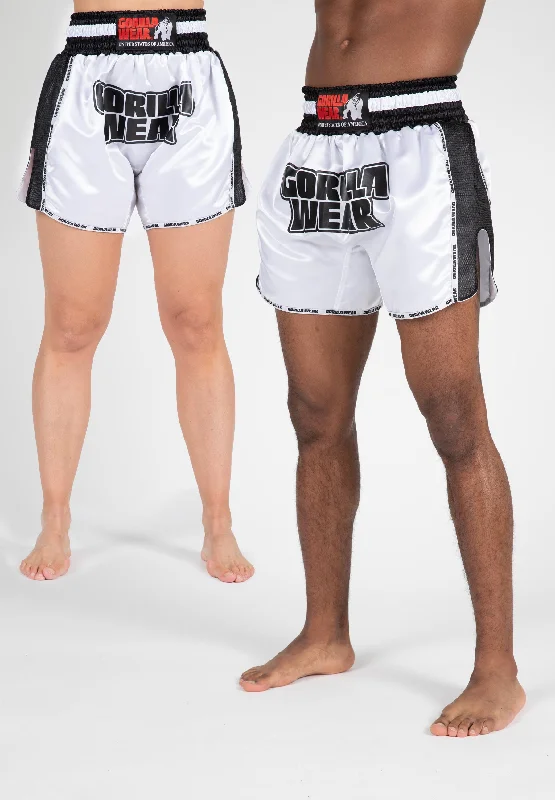 Performance Meets Savings In Our Yoga Wear Sale Piru Muay Thai Shorts - White/Black