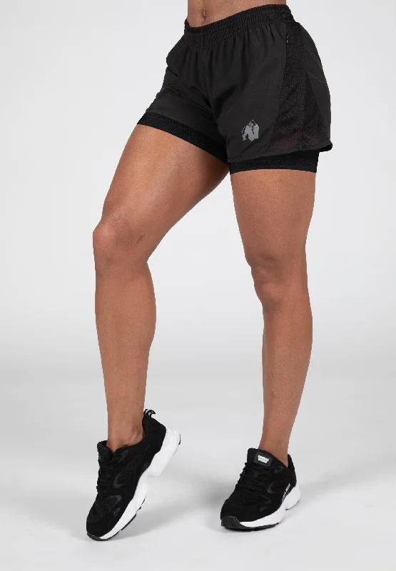 Find Your Perfect Fit With Discounted Yoga Outfits Portland 2-In-1 Shorts - Black