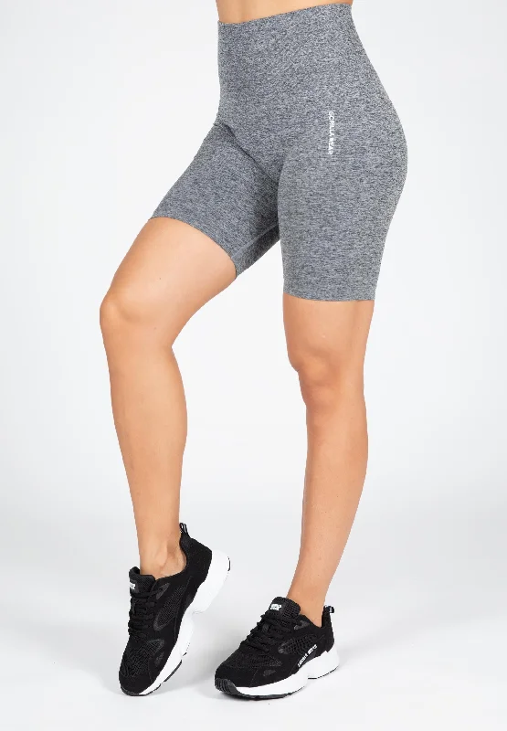 Limited-Stock Sale On Yoga Tops And Leggings Quincy Seamless Cycling Shorts - Gray Melange Limited-Stock Sale On Yoga Tops And Leggings Quincy Seamless Cycling Shorts - Gray Melange
