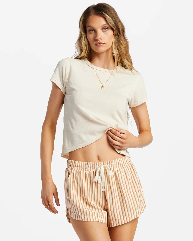 Road Trippin Elastic Waist Shorts - So Tan