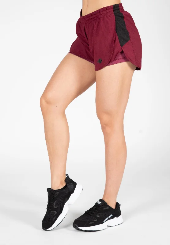 Affordable Yoga Fashion For Every Pose Salina 2-In-1 Shorts - Burgundy