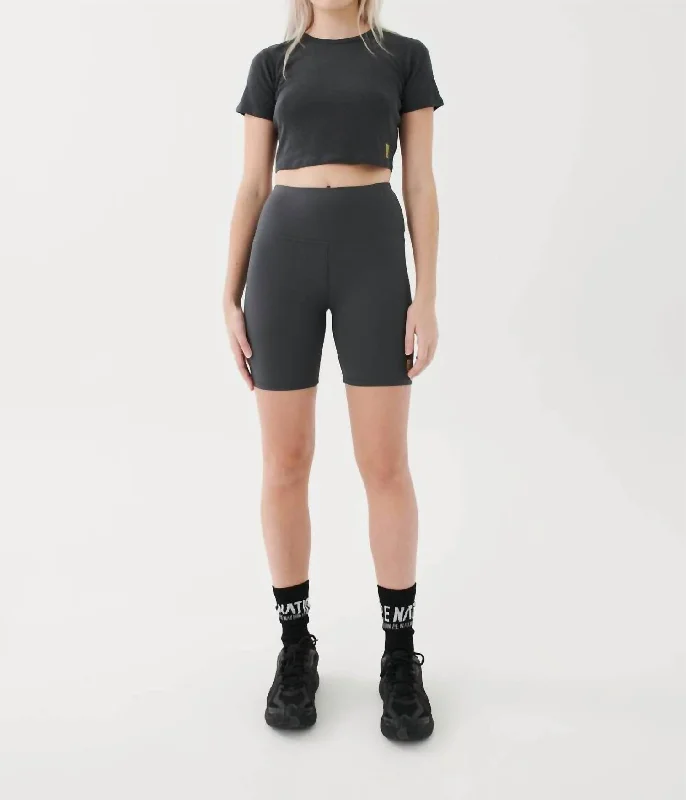 Find Balance In Stylish And Affordable Yoga Wear Universal Short In Dark Shadow