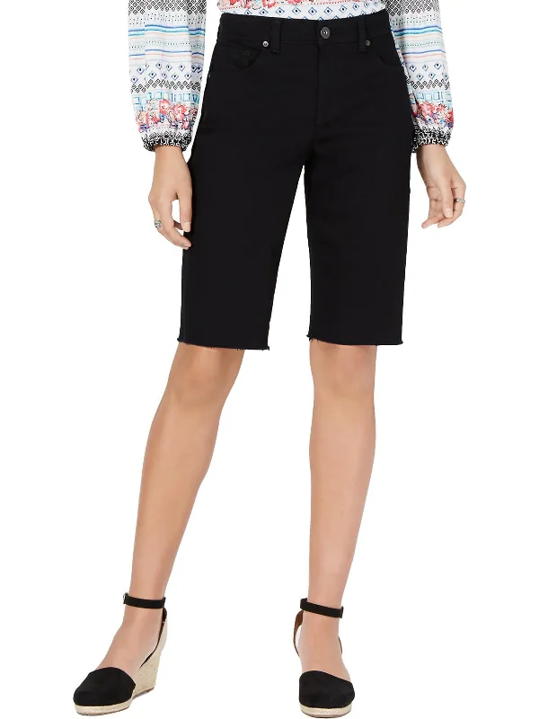 Look And Feel Your Best With Discounted Yoga Clothing Womens Curvy Fit Cotton Bermuda Shorts